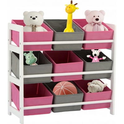 HomePRO PHO3579 Dětský regál s 9 boxy 65x28x60 cm, bílá
