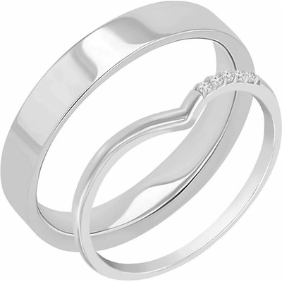 Eppi Zlatá eternity obrúčka s diamantmi a plochý prsteň Norene RW37580