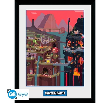 Minecraft - zarámovaný plakát "World" - 30,5 x 40,6 cm, PFC2453