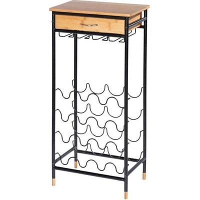 Wenko Loft stojan na láhve 48x30x95 cm černá-hnědá 50705100