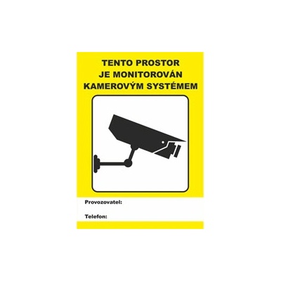 Samolepka - tento prostor je monitorován kamerovým systémem 14x10 cm; M9905