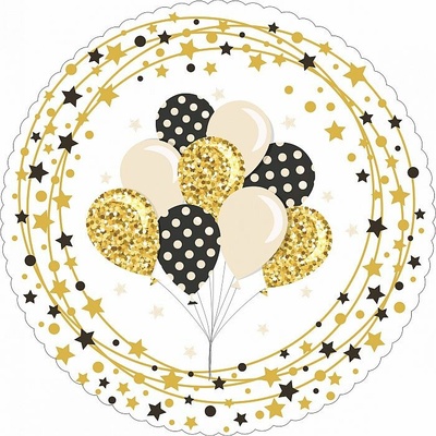 podložka d28cm+5 pap.krajek, barevná, design, dort.