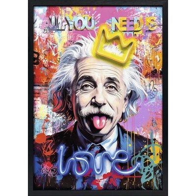 LED neonový obraz Einstein 50 x 70 cm