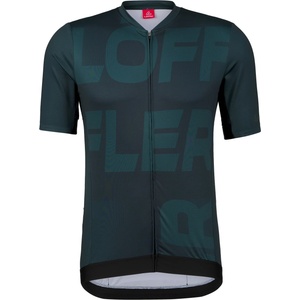 Löffler Мъжка фланелка с къс ръкав за колоездене Löffler Bike Jersey Full-Zip Signature Mid Cycling jersey - Forest - размер 50 (EU) (056-3498-0413)