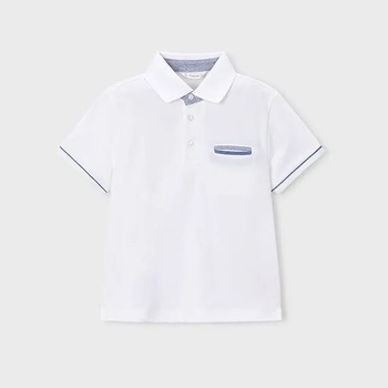 MAYORAL Поло тениска къс ръкав suiting Бял цвят за мини момче Mayoral