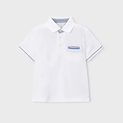 MAYORAL Поло тениска къс ръкав suiting Бял цвят за мини момче Mayoral
