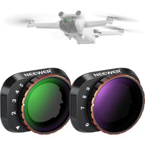 NEEWER Variable ND Filter Set, Compatible with DJI Mini 3 / Mini 3 Pro, ND2-32 + ND64-512, Multi-Coated HD Lenses for Drone Cameras, Accessories for Aerial Photography and Videography - FL-C09 (FL-C09)