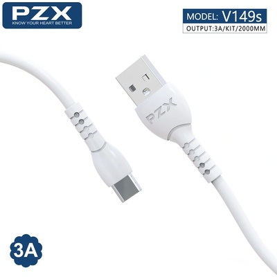 PZX Кабел PZX V149s, от USB A(м) към USB C(м), 1m, бял (V149s)