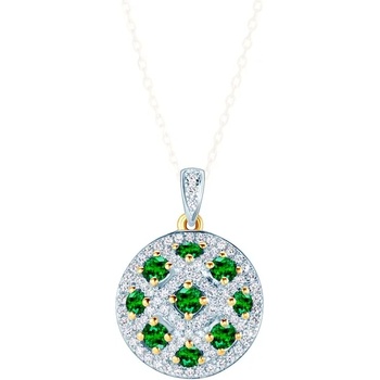 Image 1 of SAVICKI Висулка Savicki: двуцветно злато, смарагди, диаманти