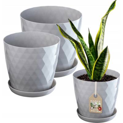 Kadax Květináč plast šedý 25 x 25 x 23 cm