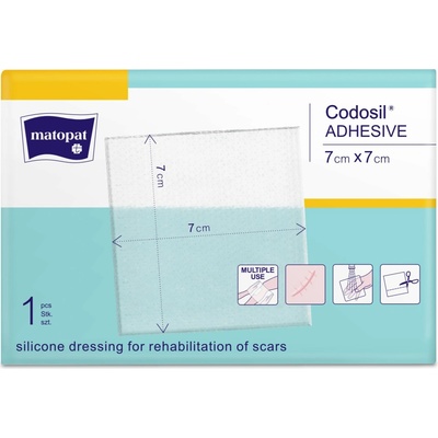Tricomed Tricomed Codosil ADHESIVE silikónový obväz na jazvy 7 x 7 cm 1 ks