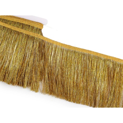 Třásně metalické husté šíře 15 cm Varianta: 2 zlatá AB, Balení: 9 m