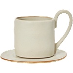 ferm LIVING Flow Чаша с чинийка, екрю, 2 бр (1104271929)