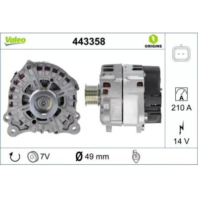 VALEO Alternátor VALEO ORIGINS NEW VA 443358