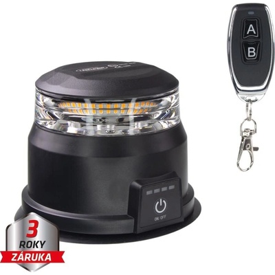 Stualarm AKU LED maják, oranžový, dálkové ovládání, magnet, ECE (wlbat54Bre) – Sleviste.cz
