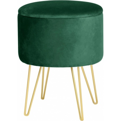 Ak furniture Taburet Lili s úložným prostorem zelený