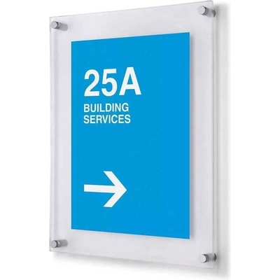 A-Z Reklama CZ Nástěnná plexi tabule A4 se dvěma akrylovými panely a distančními úchyty FS25A4SET
