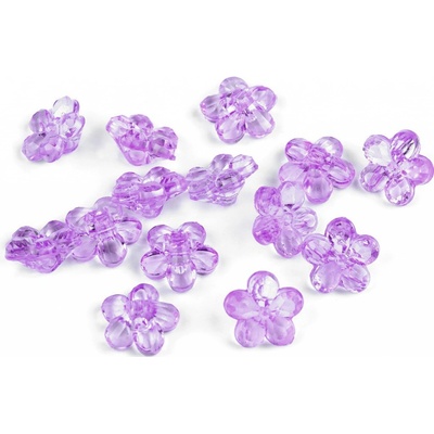 Prima-obchod Plastové knoflíky / korálky květ Ø12 mm, barva 3 fialová lila