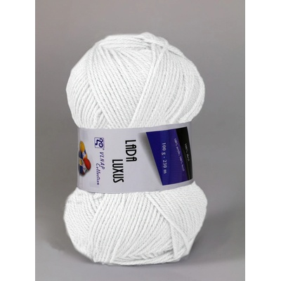 Pletací příze Vlnap LADA LUXUS 57076 bílá, klasická, 100g/230m
