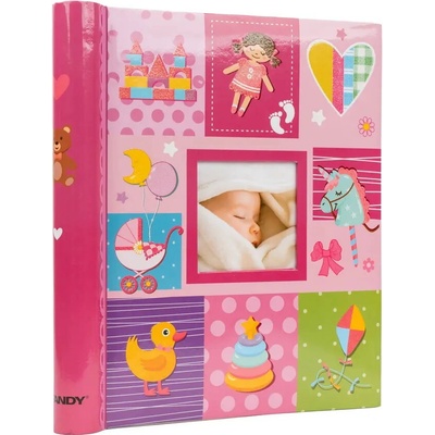 FANDY Fotoalbum samolepicí 22,5x28 cm 60 stran dětské Meadow 2 růžové