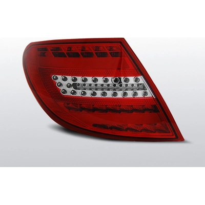 TUNING-TEC Zadné svetlá diódové, MERCEDES C-KLASSE W204 SEDAN, 2007-2010, ČERVENÁ BIELY LED BAR