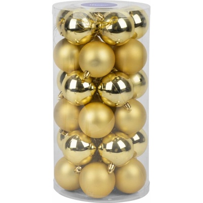 MagicHome Vánoční koule, 30 ks, zlatá, mix, na vánoční stromek, 6 cm