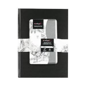 SentioArt Комплект sketchbook и моливи 12 твърдости в мет. кутия
