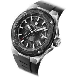 Tsar Bomba Мъжки часовник TSAR BOMBA Electron-Carbon-X II Carbon Fiber Automatic Silver Black TB8230-01 (TB8230-01) Часовници