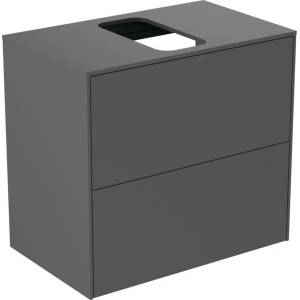 Ideal Standard Atelier Conca стенен шкаф с 2 чекмеджета и плот с централен изрез 60 см мат антрацит (T3946Y2)