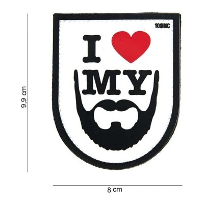 Nášivka 3D "I love my beard" - Bílá 101 INC