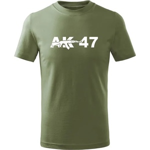 DRAGOWA детска тениска с къс ръкав ak47, маслиненозелена (7100)