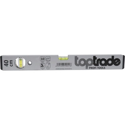 TopTrade vodováha strieborná, 2 libely, 400 mm
