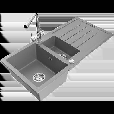 Andres гранитна мивка с 1, 5 камери с отцедник и кухненски смесител Duero, (6515-71-671600-00)