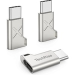 TechRise 3 броя адаптер от microUSB женско към USB-C мъжко за мобилни устройства с USB-C порт - TechRise CTM05320DA02 USB-C to MicroUSB Adapter (златист) (CTM05320DA02)