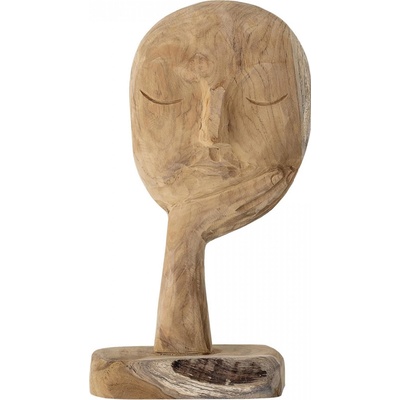Bloomingville, Dřevěná dekorace Face V. 35 cm | přírodní,hnědá - Bloomingville Dřevěná dekorace Face Recycled, přírodní barva, dřevo