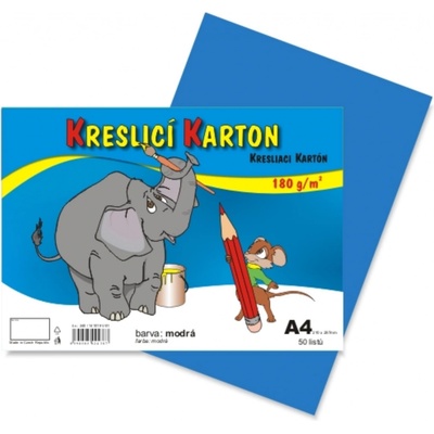 Kreslicí karton A4 - 180g/m2, 50 listů, světle modrý