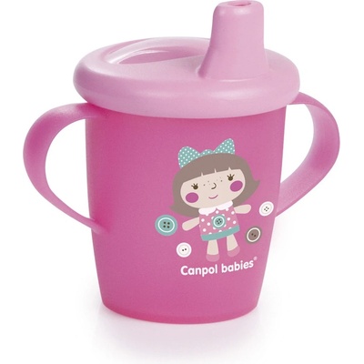 Canpol babies nevylévací hrníček Toys růžový 250 ml