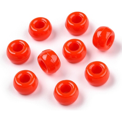 Akrylové korálky - pony beads - červené - 6 x 9 mm - 10 ks – Hledejceny.cz