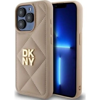 DKNY Калъф DKNY Quilted Stack Logo iPhone 15 Pro - бежов (3666339261115)