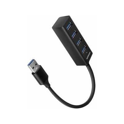 AXAGON USB хъб AXAGON HUE-M1AL, 4 x USB 3.2 Gen 1, 1.5 Mbit/s, USB Type A свързване, 1.2 м кабел, Черен, HUE-M1AL