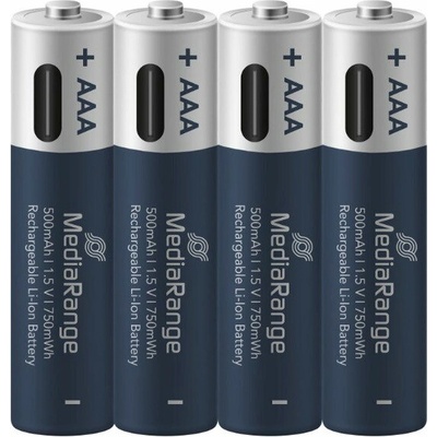 MediaRange USB-C Li-Ion Micro AAA, 1.5V 500 mAh 4ks – Zboží Mobilmania