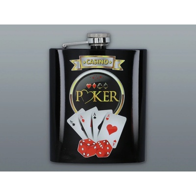 Ploskačka nerez POKER 777 čierna lesklá 210 ml