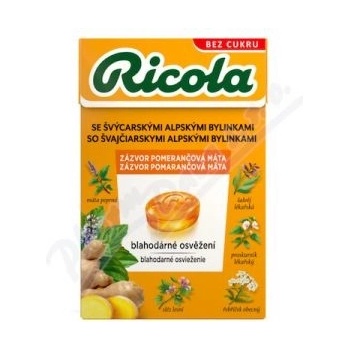 RICOLA Zázvor pomerančová máta bez cukru 40 g