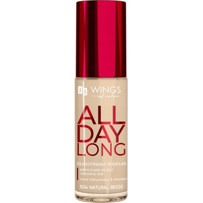 AA Wings of Color All Day Long Long Lasting Foundation make-up 504 natural beige 30 ml