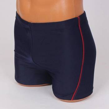 Image 1 of Мъжки бански боксер в тъмносиньо с тънка червена лента