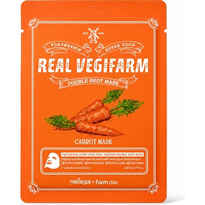 FORTHESKIN Маска за лице с морков FORTHESKIN SUPER FOOD REAL VEGIFARM DOUBLE SHOT MASK-Carrot