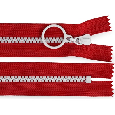 Stoklasa Kostěný zip barevný No 5 délka 15 cm s ozdobným jezdcem Balení: 1 ks, Varianta: 6 (148) červená bílá 6 (148) červená bílá