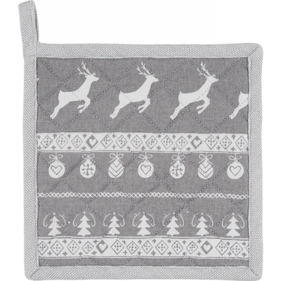 Clayre & Eef Chňapka podložka Nordic Grey 20 x 20 cm
