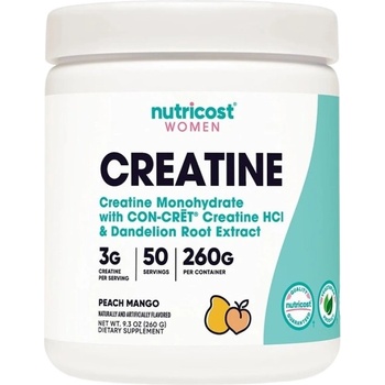 Nutricost Creatine for Women | with Creatine Monohydrate, Creatine HCL & Dandelion Root Extract [260 грама] Манго