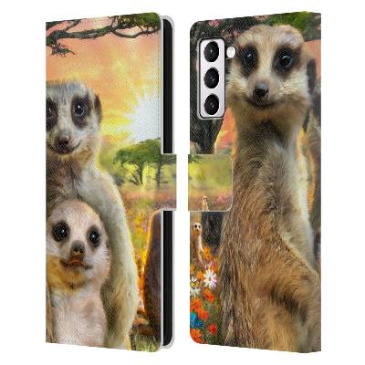 Pouzdro HEAD CASE na mobil Samsung Galaxy S21+ 5G / S21 PLUS 5G malé surikaty (Flipové pouzdro, obal pro mobil Samsung Galaxy S21+ 5G / S21 PLUS 5G Aimee Stewart surikata)